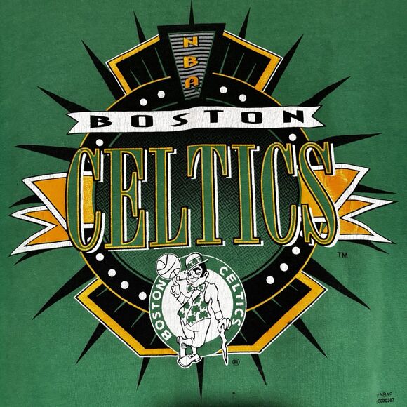 Logo 7 Celtics Shirt Men's Size XL 80s Vintage Single Stich Boston NBA Made USA - Picture 2 of 10